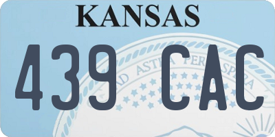 KS license plate 439CAC