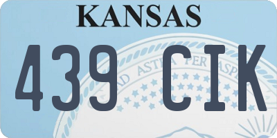 KS license plate 439CIK