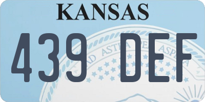 KS license plate 439DEF