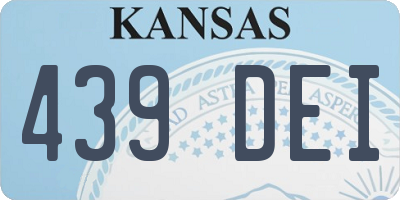 KS license plate 439DEI