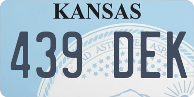 KS license plate 439DEK