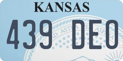 KS license plate 439DEO