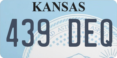 KS license plate 439DEQ
