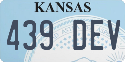 KS license plate 439DEV