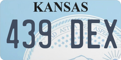 KS license plate 439DEX