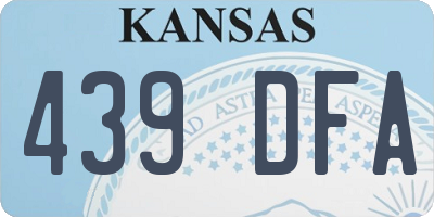 KS license plate 439DFA