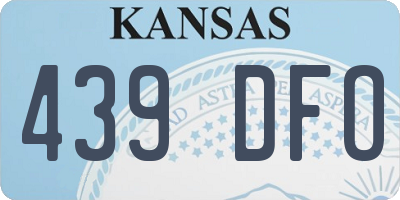 KS license plate 439DFO
