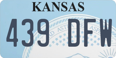 KS license plate 439DFW