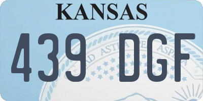 KS license plate 439DGF