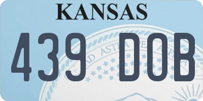 KS license plate 439DOB