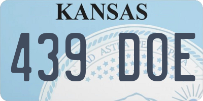 KS license plate 439DOE