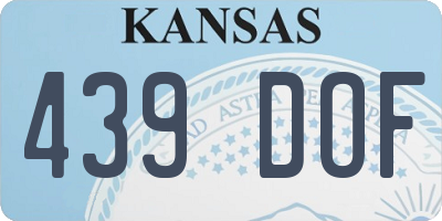 KS license plate 439DOF