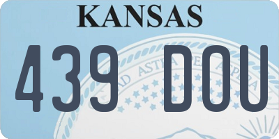 KS license plate 439DOU