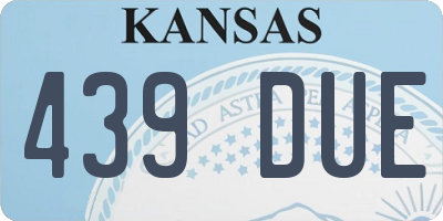 KS license plate 439DUE