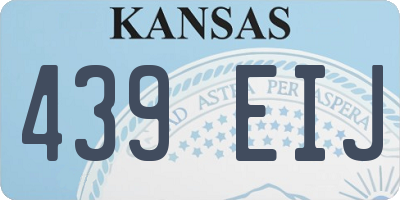 KS license plate 439EIJ