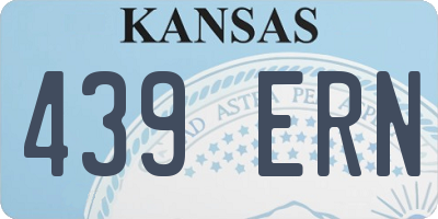 KS license plate 439ERN