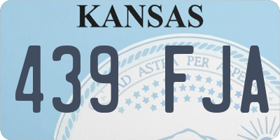 KS license plate 439FJA