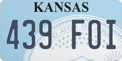 KS license plate 439FOI