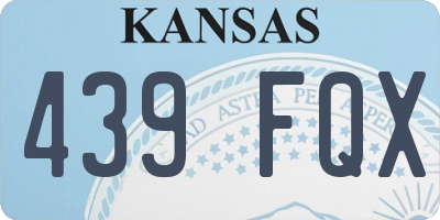 KS license plate 439FQX