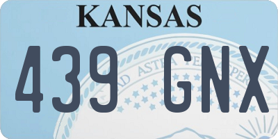 KS license plate 439GNX