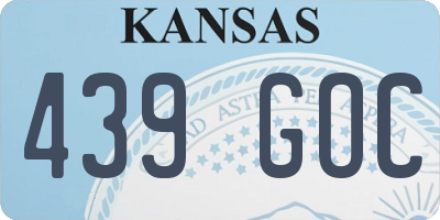 KS license plate 439GOC