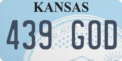 KS license plate 439GOD