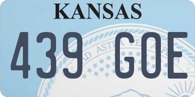 KS license plate 439GOE
