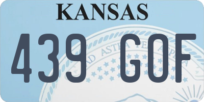 KS license plate 439GOF