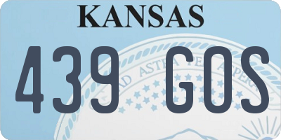 KS license plate 439GOS