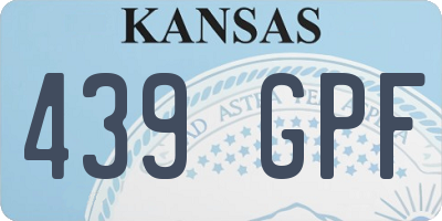 KS license plate 439GPF