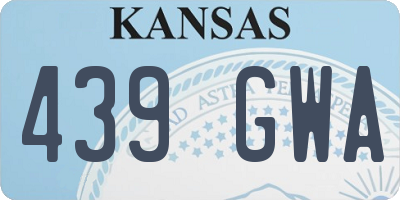 KS license plate 439GWA