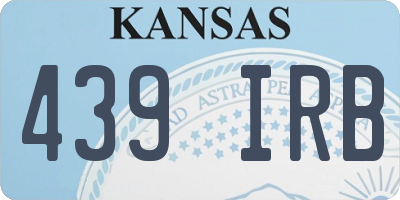 KS license plate 439IRB