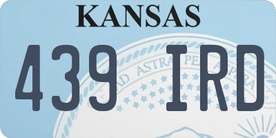 KS license plate 439IRD