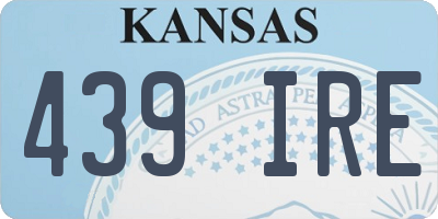 KS license plate 439IRE
