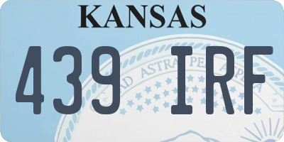 KS license plate 439IRF