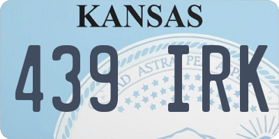 KS license plate 439IRK
