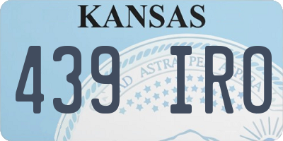 KS license plate 439IRO
