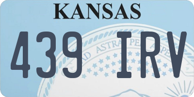 KS license plate 439IRV