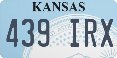 KS license plate 439IRX