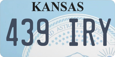 KS license plate 439IRY