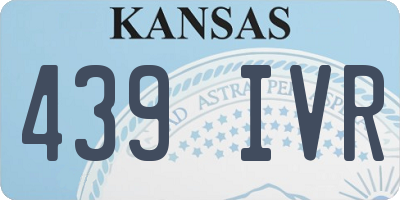 KS license plate 439IVR