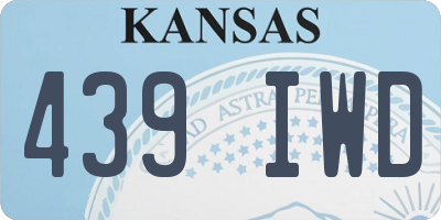KS license plate 439IWD