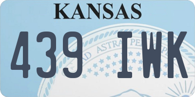 KS license plate 439IWK