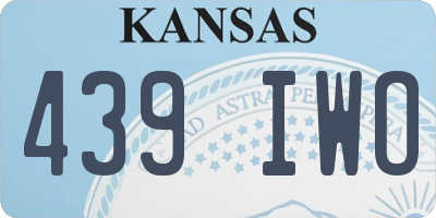 KS license plate 439IWO