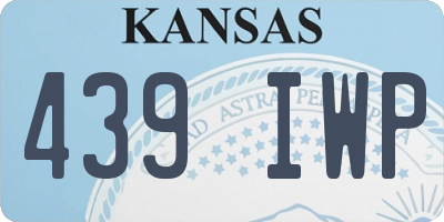 KS license plate 439IWP