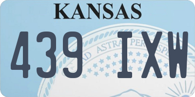 KS license plate 439IXW