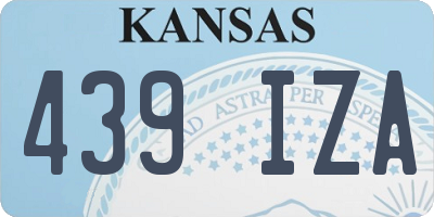 KS license plate 439IZA