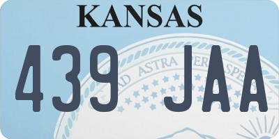 KS license plate 439JAA
