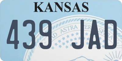 KS license plate 439JAD
