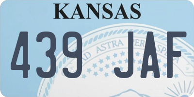 KS license plate 439JAF